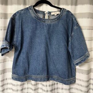 LOFT Denim Blue Short Sleeve Top